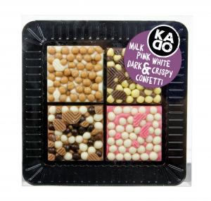 Chocolate Squares, 4x4, with crispy balls